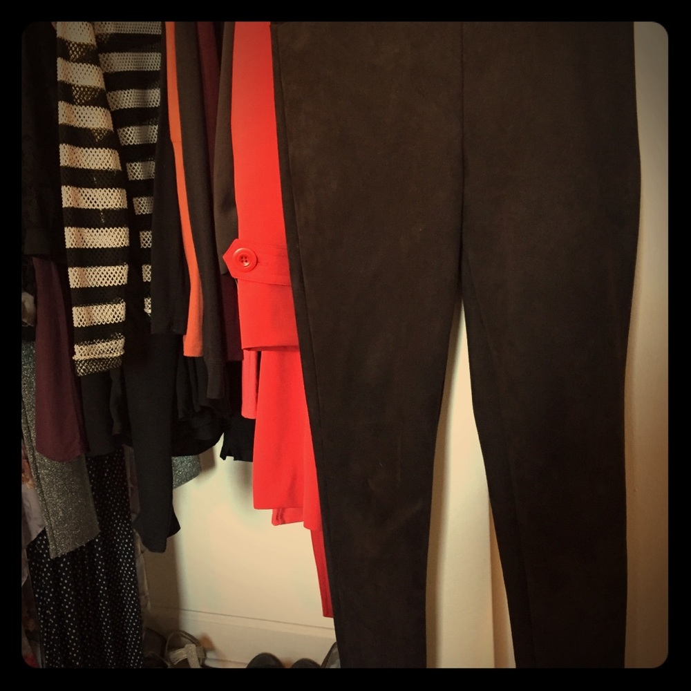 Black satin pants